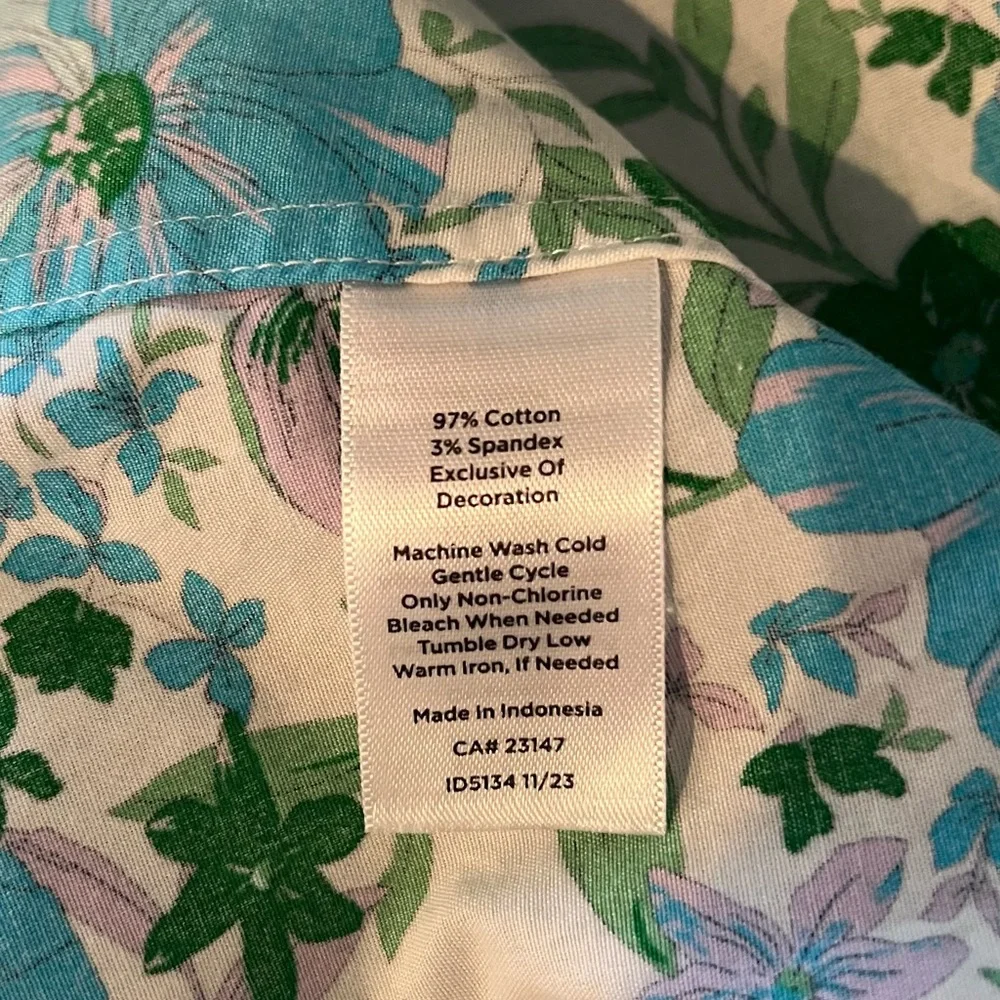 Talbots Floral Blouse - Blue and Green - Picture 5 of 5